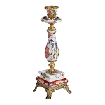 Подсвечник с цветочной росписью из фарфора с бронзовыми элементами Eden Garden варинант исполнения - 2 | Loft Concept в Краснодаре