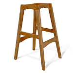 Барный стул со спинкой на 4-х деревянных ножках Сиреневый Велюр Ava Charm варинант исполнения - 4 | Loft Concept в Краснодаре