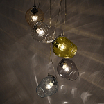 Люстра каскадная с 5-ю разноцветными стеклянными плафонами Kaleido варинант исполнения - 4 | Loft Concept в Краснодаре