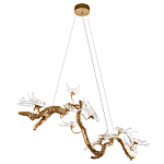 Люстра подвесная линейная с прозрачными стеклянными птичками на ветвях Serip Voa варинант исполнения - 4 | Loft Concept в Краснодаре