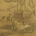 Обои ручная роспись Views of Italy Sepia варинант исполнения - 2 | Loft Concept в Краснодаре