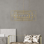 Люстра золотая из пересекающихся прямоугольных элементов Thin Intersecting Rectangles варинант исполнения - 3 | Loft Concept в Краснодаре