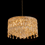 Люстра круглая с хрустальными подвесками на золотистом каркасе Roul Crystal Light варинант исполнения - 3 | Loft Concept в Краснодаре