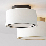 Потолочный светильник с круглым хлопковым абажуром Frosted Diffuser варинант исполнения - 2 | Loft Concept в Краснодаре