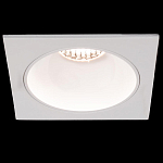 Встраиваемый спот светодиодный квадаратный белого цвета с круглым углублением Ombra Lux  варинант исполнения - 1 | Loft Concept в Краснодаре