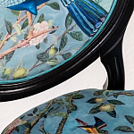 Стул из массива бука бирюзовый с изображением птиц в саду Turquoise Chinoiserie Bird Chair варинант исполнения - 2 | Loft Concept в Краснодаре