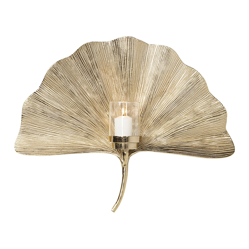 Большой Настенный Подсвечник золотой Лист Пальмы Золотой в Краснодаре | Loft Concept 