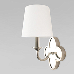 Бра с белым текстильным абажуром и декоративным основанием в виде четырехлистника с зеркальной вставкой Vitorino варинант исполнения - 20 | Loft Concept в Краснодаре