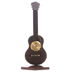 Часы настольные в виде гитары из натурального камня Обсидиан Stone Clock варинант исполнения - 3 | Loft Concept в Краснодаре