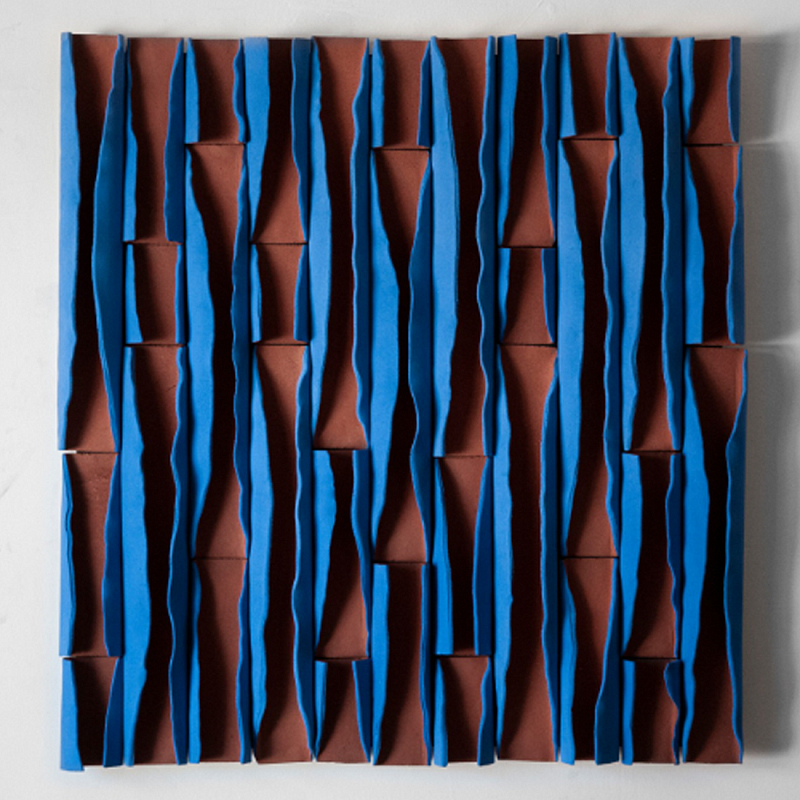 Объемное фактурное панно Metropolis Terracotta and Blue Синий Терракотовый Объемное фактурное панно Metropolis Terracotta and Blue Синий Терракотовый в Краснодаре | Loft Concept