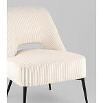 Кресло лаунж Бостон велюр рельефный молочный на черных ножках варинант исполнения - 2 | Loft Concept в Краснодаре