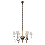 Люстра на металлическом основании с 6-ю белыми тканевыми абажурами Terrain варинант исполнения - 1 | Loft Concept в Краснодаре