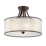 Потолочный светильник с двойным цилиндрическим плафоном из белого стекла и прозрачной органзы Kichler варинант исполнения - 17 | Loft Concept в Краснодаре