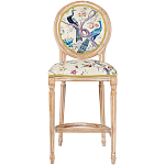 Барный стул из массива бука с изображением птиц и цветов  Beige Green Chinoiserie Garden Chair варинант исполнения - 1 | Loft Concept в Краснодаре