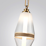 Подвесной светильник со стеклянным плафоном и декоративной вставкой из текстурного камня Tectona  варинант исполнения - 5 | Loft Concept в Краснодаре