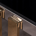 Консоль в современном стиле с черной стекляной столешницей Console with Black Glass варинант исполнения - 2 | Loft Concept в Краснодаре