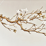 Люстра в виде золотой ветки с цветами Glass Flower Pendant Light варинант исполнения - 7 | Loft Concept в Краснодаре