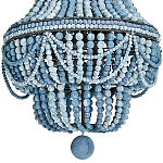 Люстра каплевидной формы украшенная круглыми бусинами синяя Blue Wooden Beads Chandelier варинант исполнения - 1 | Loft Concept в Краснодаре
