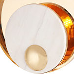 Бра с круглым плафоном из белого мрамора и золотистым металлическим обрамлением  Ginger & Jagger варинант исполнения - 2 | Loft Concept в Краснодаре