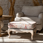 Мягкая банкетка из массива бука серая с растительным орнаментом Raffael Grey Floral Banquette варинант исполнения - 5 | Loft Concept в Краснодаре