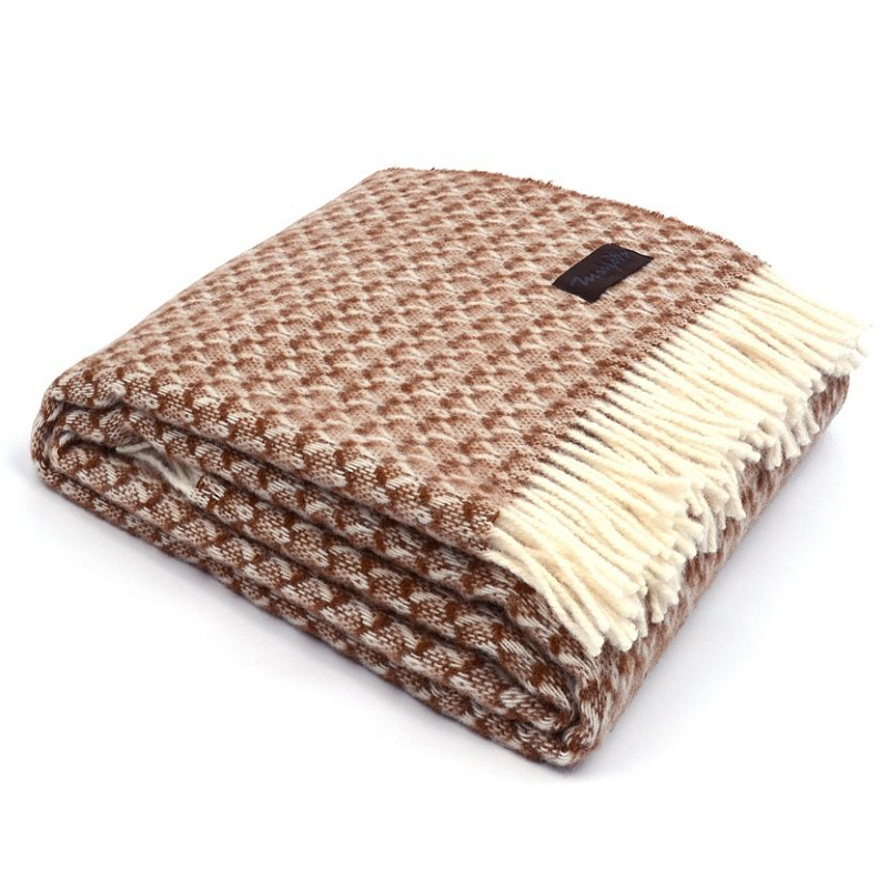 Плед BRIAS TRIANGLE 1200 Marzotto Бежево-серый Коричневый в Краснодаре | Loft Concept 