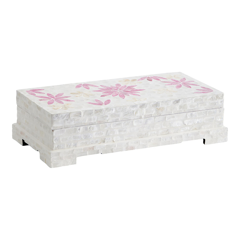 Шкатулка Oceane Bone Inlay White Белый Розовый Шкатулка Oceane Bone Inlay White Белый Розовый в Краснодаре | Loft Concept