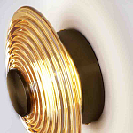 Бра с рельефным круглым плафоном янтарного цвета Savio Glass Disc Light варинант исполнения - 2 | Loft Concept в Краснодаре