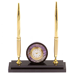 Часы настольные с двумя ручками из натурального камня Stone Clock варинант исполнения - 1 | Loft Concept в Краснодаре