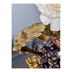 Ваза из фарфора черная с цветочной росписью и бронзовыми элементами Spring Garden варинант исполнения - 4 | Loft Concept в Краснодаре