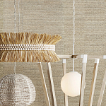 Подвесной светильник в форме купола с декором из круглых деревянных бусин White Wooden Beads Chandelier варинант исполнения - 5 | Loft Concept в Краснодаре