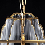 Люстра прямоугольная на цепях с прозрачными трубками и волнистым краем Nembus варинант исполнения - 10 | Loft Concept в Краснодаре