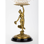 Чаша стеклянная прозрачная на бронзовой подставке с фигуркой девушки Eden Garden варинант исполнения - 2 | Loft Concept в Краснодаре