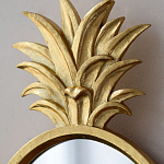 Зеркало овальной формы с золотистой рамкой и декоративной верхушкой в виде ананаса Pineapple Shine  варинант исполнения - 3 | Loft Concept в Краснодаре