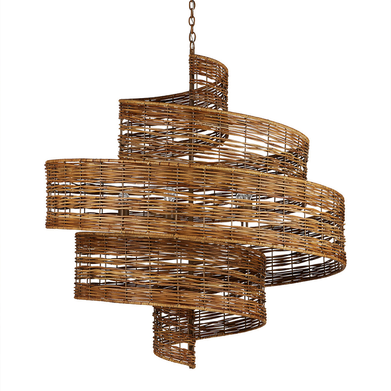 Люстра фактурная в виде спирали Enveloping Art Коричневый в Краснодаре | Loft Concept 