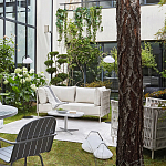 Диван садовый с плетеными ремешками и спинкой  Kleo варинант исполнения - 8 | Loft Concept в Краснодаре