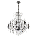 Люстра с хрустальными подвесками и металлическим основанием Диаметр 80 см Rococo Iron & Crystal Chandelier варинант исполнения - 1 | Loft Concept в Краснодаре