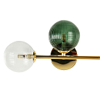 Бра с рифлёными шарообразными плафонами прозрачного и зелёного цвета Bolle Multi Color hanging lamp варинант исполнения - 1 | Loft Concept в Краснодаре
