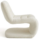 Кресло изогнутое с обивкой из ткани букле Smooth Bend Boucle Chair варинант исполнения - 3 | Loft Concept в Краснодаре