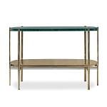 Консоль овальной формы золотая с полкой для хранения Craig варинант исполнения - 1 | Loft Concept в Краснодаре