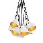 Люстра с 15-ю белыми  плафонами с золотой внутренней поверхностью Hinkley варинант исполнения - 1 | Loft Concept в Краснодаре