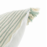 Чехол на подушку мятного цвета с бахромой и объемным узором Ethnic mix варинант исполнения - 3 | Loft Concept в Краснодаре