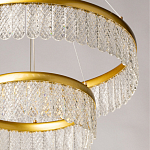 Люстра двухъярусная с золотого цвета и прозрачными подвесками Pettico варинант исполнения - 9 | Loft Concept в Краснодаре