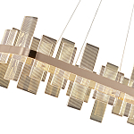 Люстра подвесная прямоугольная с рифлёными прозрачными элементами и золотым основанием Aurea Vista варинант исполнения - 2 | Loft Concept в Краснодаре