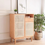 Комод с плетеными дверками и открытой нишей  с ящиком Dora Sideboard варинант исполнения - 2 | Loft Concept в Краснодаре