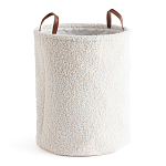 Корзина для белья из ткани букле Boucle Organizers Round варинант исполнения - 1 | Loft Concept в Краснодаре
