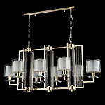 Люстра прямоугольной формы с 8-ю цилиндрическими плафонами из стекла Laurent варинант исполнения - 8 | Loft Concept в Краснодаре