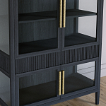 Витрина Primo со стеклянными фасадами и 2 ящиками Черный дуб варинант исполнения - 3 | Loft Concept в Краснодаре