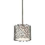 Подвесной светильник с цилиндрическим белым плафоном с ажурным узором цвета олово Kichler варинант исполнения - 1 | Loft Concept в Краснодаре