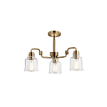 Люстра цвета латунь с 3-мя прозрачными стеклянными плафонами Kichler варинант исполнения - 3 | Loft Concept в Краснодаре