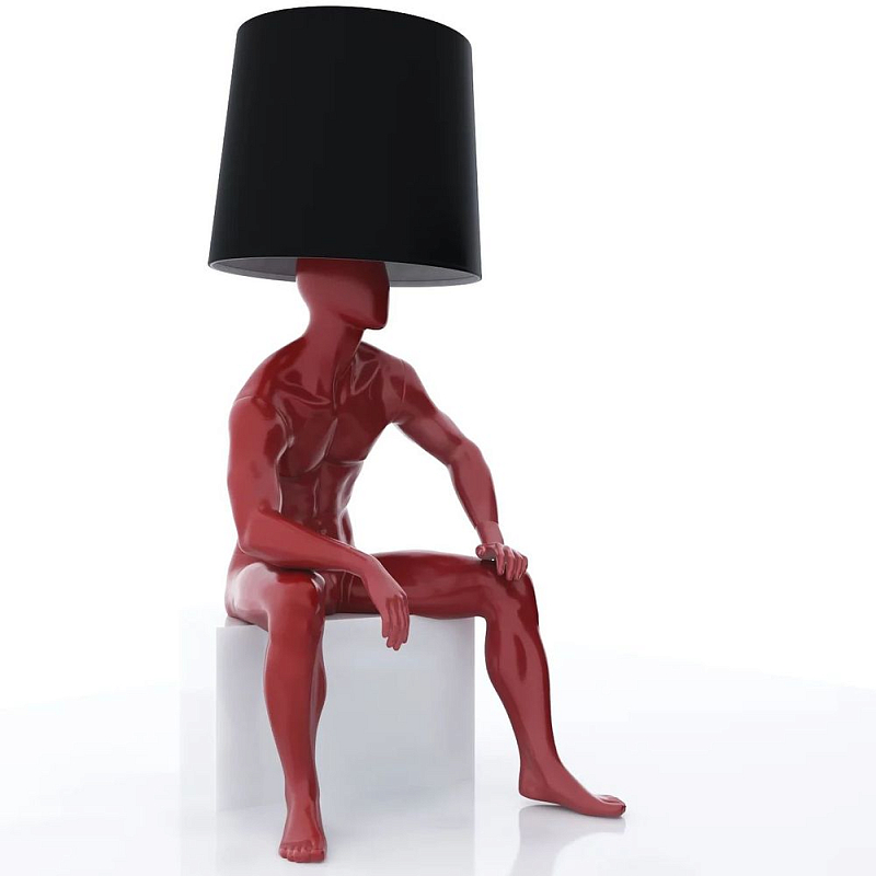 Лампа MALE MANNEQUIN LAMP с абажуром  Глянцевый черный Черный матовый Глянцевый белый Белый матовый Серый матовый Золотой Красный Шампань в Краснодаре | Loft Concept 